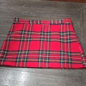 Mud Pie Red Plaid Mini Skirt